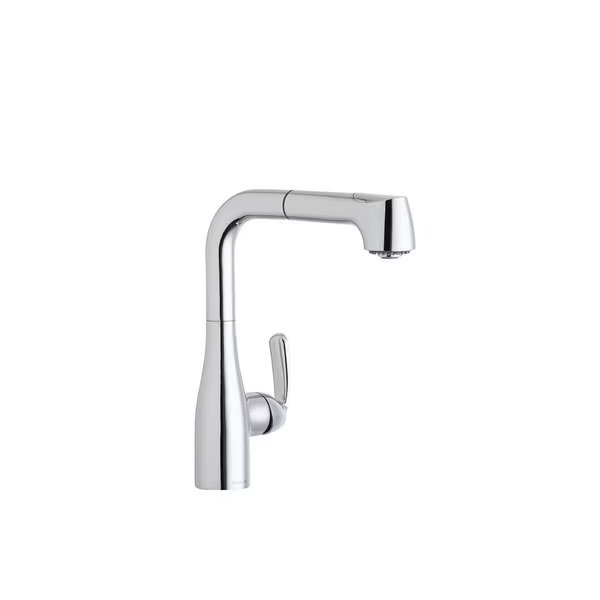 Gourmet Single Hole Bar Faucet With Pull-Out Spray And Lever Handle Chrome, Elkay, Mfr#: LKGT2042CR